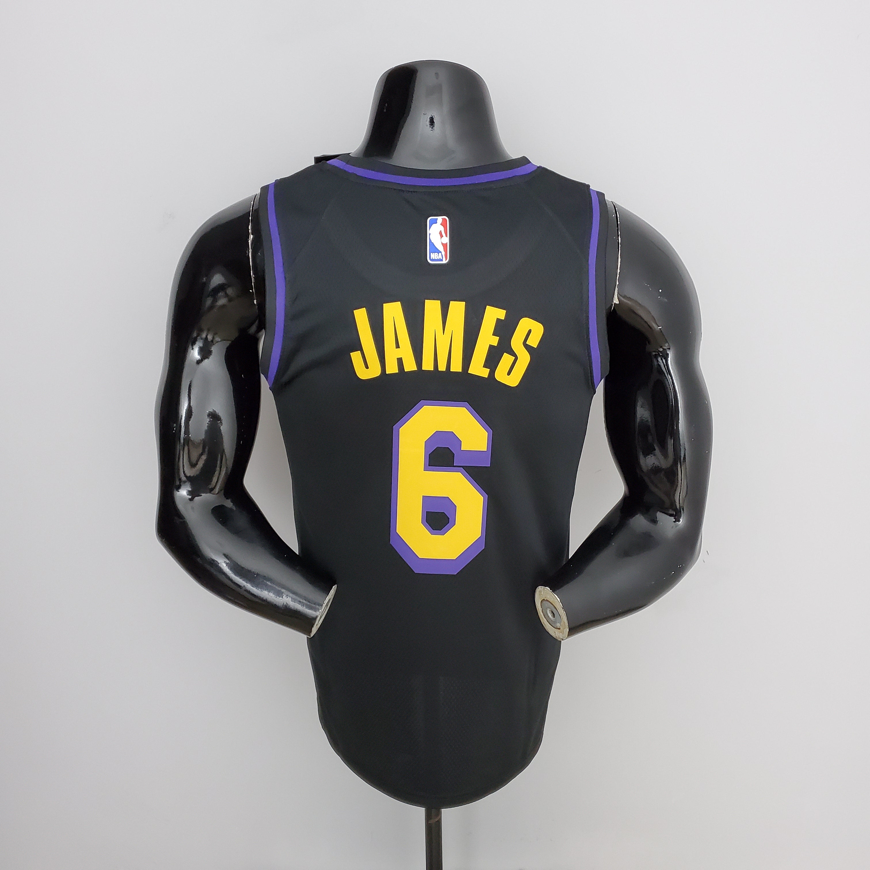 Camisa NBA Lakers #6 James Latin Black 75° Aniversário- 23/24